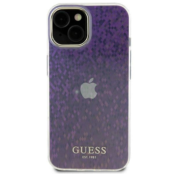Guess GUHCP15SHDECMP iPhone 15 6.1" pink/pink hardcase IML facetteret spejl Disco Iridescent