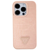 Guess GUHCP15XPCRTHCP iPhone 15 Pro Max pink/pink hårdkasse Croco Triangle Metal Logo
