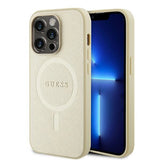 Guess GUHMP15LPSAHMCB iPhone 15 Pro 6.1" guld/guld hardcase Saffiano MagSafe