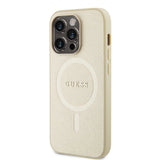 Guess GUHMP15LPSAHMCB iPhone 15 Pro 6.1" guld/guld hardcase Saffiano MagSafe
