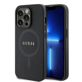 Guess GUHMP15LPSAHMCK iPhone 15 Pro 6.1" sort/sort hardcase Saffiano MagSafe