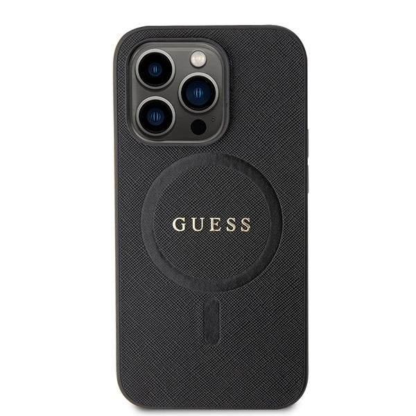 Guess GUHMP15LPSAHMCK iPhone 15 Pro 6.1" sort/sort hardcase Saffiano MagSafe