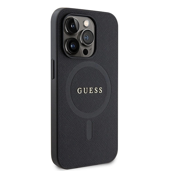 Guess GUHMP15LPSAHMCK iPhone 15 Pro 6.1" sort/sort hardcase Saffiano MagSafe