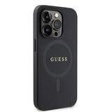 Guess GUHMP15LPSAHMCK iPhone 15 Pro 6.1" sort/sort hardcase Saffiano MagSafe