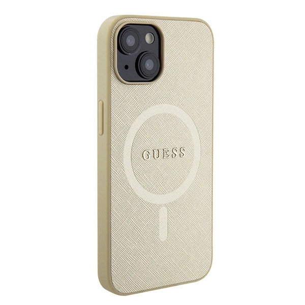 Guess GUHMP15SPSAHMCB iPhone 15 6.1" guld/guld hardcase Saffiano MagSafe