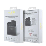 Guess Bluetooth hovedtelefoner GUTWSSU20ALEGK TWS + docking station sort/sort Udskrevet logo
