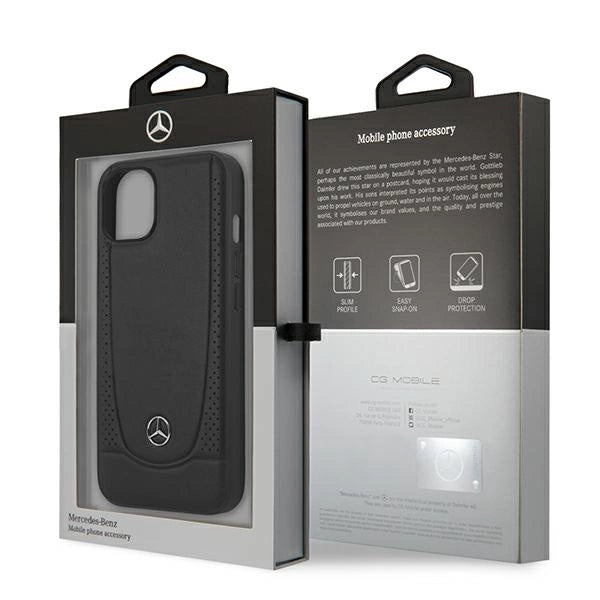 Mercedes MEHCP15MARMBK iPhone 15 Plus 6.7" sort/sort hårdkasse læder Urban