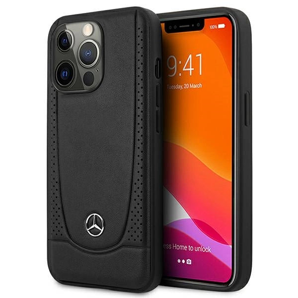 Mercedes MEHCP15XARMBK iPhone 15 Pro Max 6.7" sort/sort hårdkasse Læder Urban
