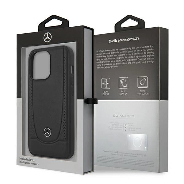 Mercedes MEHCP15XARMBK iPhone 15 Pro Max 6.7" sort/sort hårdkasse Læder Urban