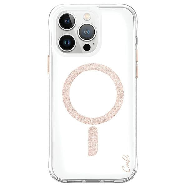Uniq Coehl Glace Magnetisk opladningsfoder til iPhone 15 Pro - pink og guld