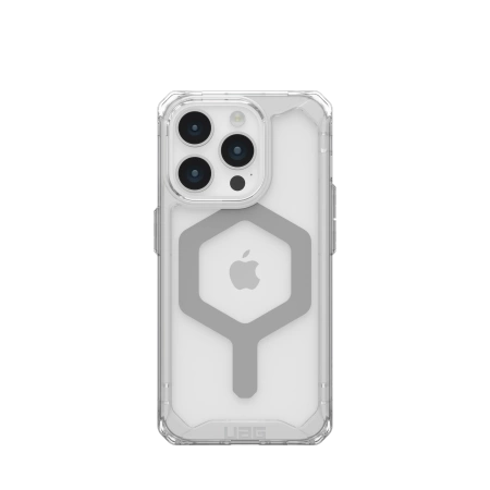 UAG Plyo MagSafe-hylster til iPhone 15 Pro - gennemsigtige og sølvfarvede
