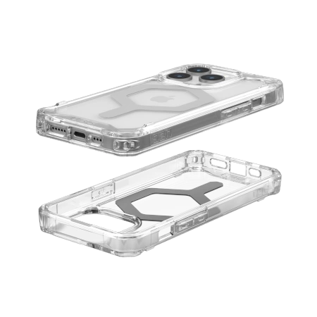 UAG Plyo MagSafe-hylster til iPhone 15 Pro - gennemsigtige og sølvfarvede