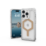 UAG Plyo MagSafe-hylster til iPhone 15 Pro - gennemsigtigt og guld