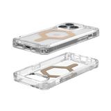 UAG Plyo MagSafe-hylster til iPhone 15 Pro - gennemsigtigt og guld