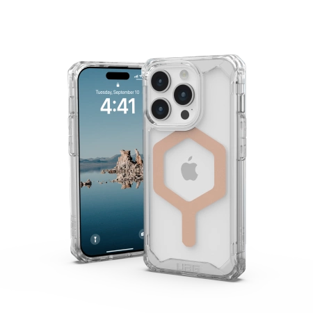 UAG Plyo MagSafe-fodral til iPhone 15 Pro - gennemsigtig og perle