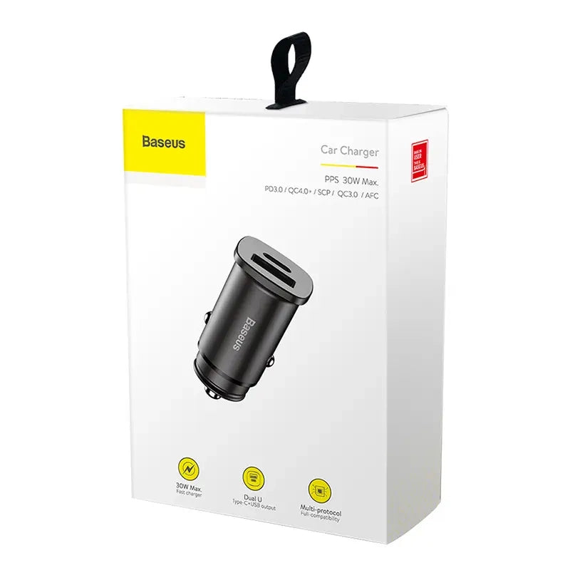 Ładowarka samochodowa Baseus Square PPS QC4.0 / PD3.0 5A 30W (czarna)