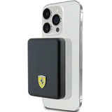 Powerbank Ferrari Metal Logo MagSafe 15W 5000mAh - sort