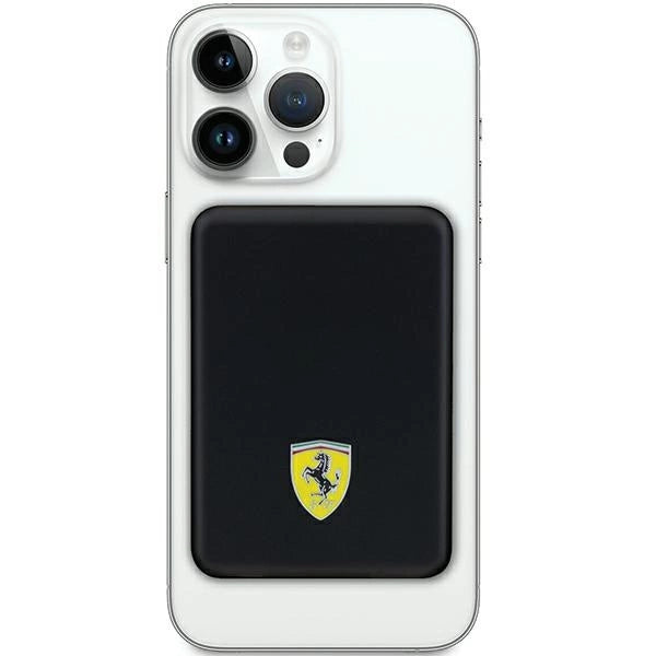 Powerbank Ferrari Metal Logo MagSafe 15W 5000mAh - sort