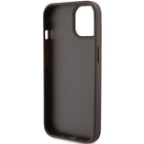 Guess læder 4G Triangle Strass case til iPhone 15 - brun