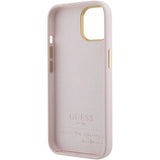 Guess Silicone Script Metal Logo & Frame Case til iPhone 15 - pink