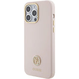 Guess Silicone Logo Strass 4G Case til iPhone 15 Pro Max - Pink
