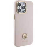 Guess Silicone Logo Strass 4G Case til iPhone 15 Pro Max - Pink