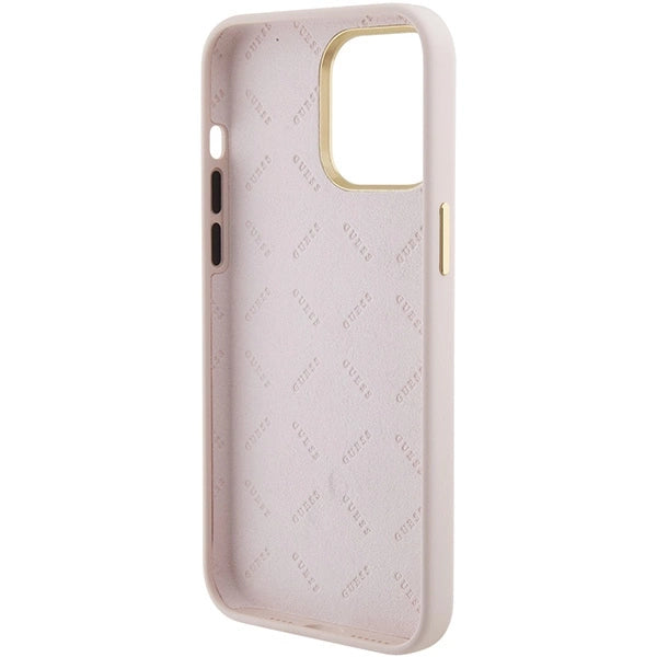 Guess Silicone Logo Strass 4G Case til iPhone 15 Pro Max - Pink