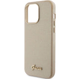 Guess Glitter Glossy Script Case til iPhone 15 Pro Max - guld