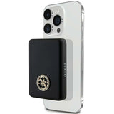 Guess MagSafe 4G Strassed Metal Logo induktion strømbank 15W 5000mAh - sort