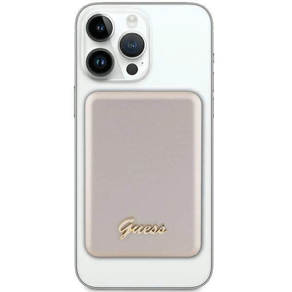Guess MagSafe Metal Script Logo induktion strømbank 5W 3000mAh - guld