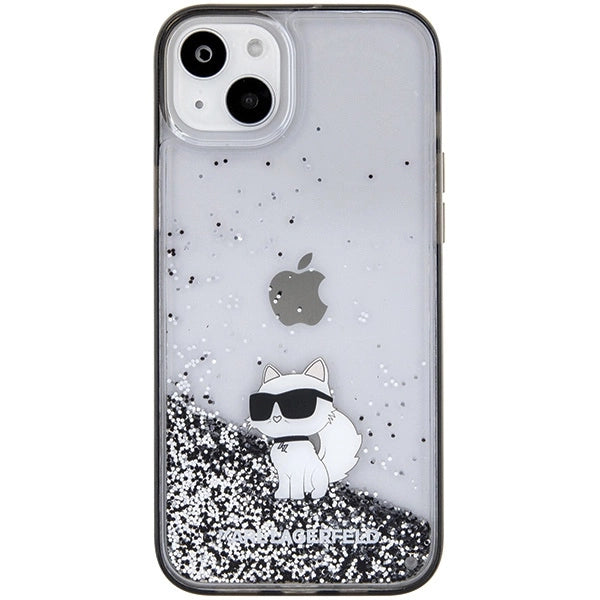 Karl Lagerfeld Liquid Glitter Choupette case for iPhone 15 Plus - transparent
