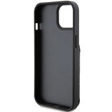 Karl Lagerfeld Saffiano Cardslots and Stand Monogram Ikonik Patch case for iPhone 15 - black