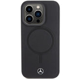 Mercedes Smooth Leather MagSafe-foder for iPhone 15 Pro - sort