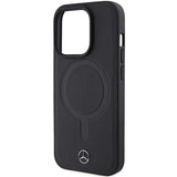 Mercedes Smooth Leather MagSafe-foder for iPhone 15 Pro - sort
