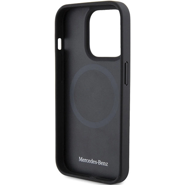 Mercedes Smooth Leather MagSafe-foder for iPhone 15 Pro - sort