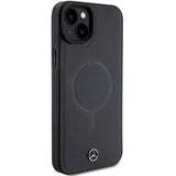 Mercedes Smooth Leather MagSafe case til iPhone 15 Plus - sort