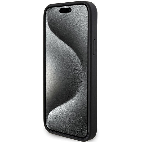 Mercedes Smooth Leather MagSafe case til iPhone 15 Plus - sort