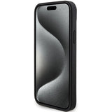 Mercedes Smooth Leather MagSafe case til iPhone 15 Plus - sort