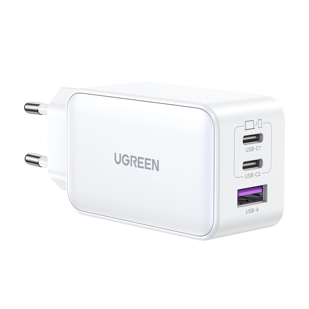 Ugreen CD244 65W USB-A / 2x USB-C GaN hurtigoplader - hvid