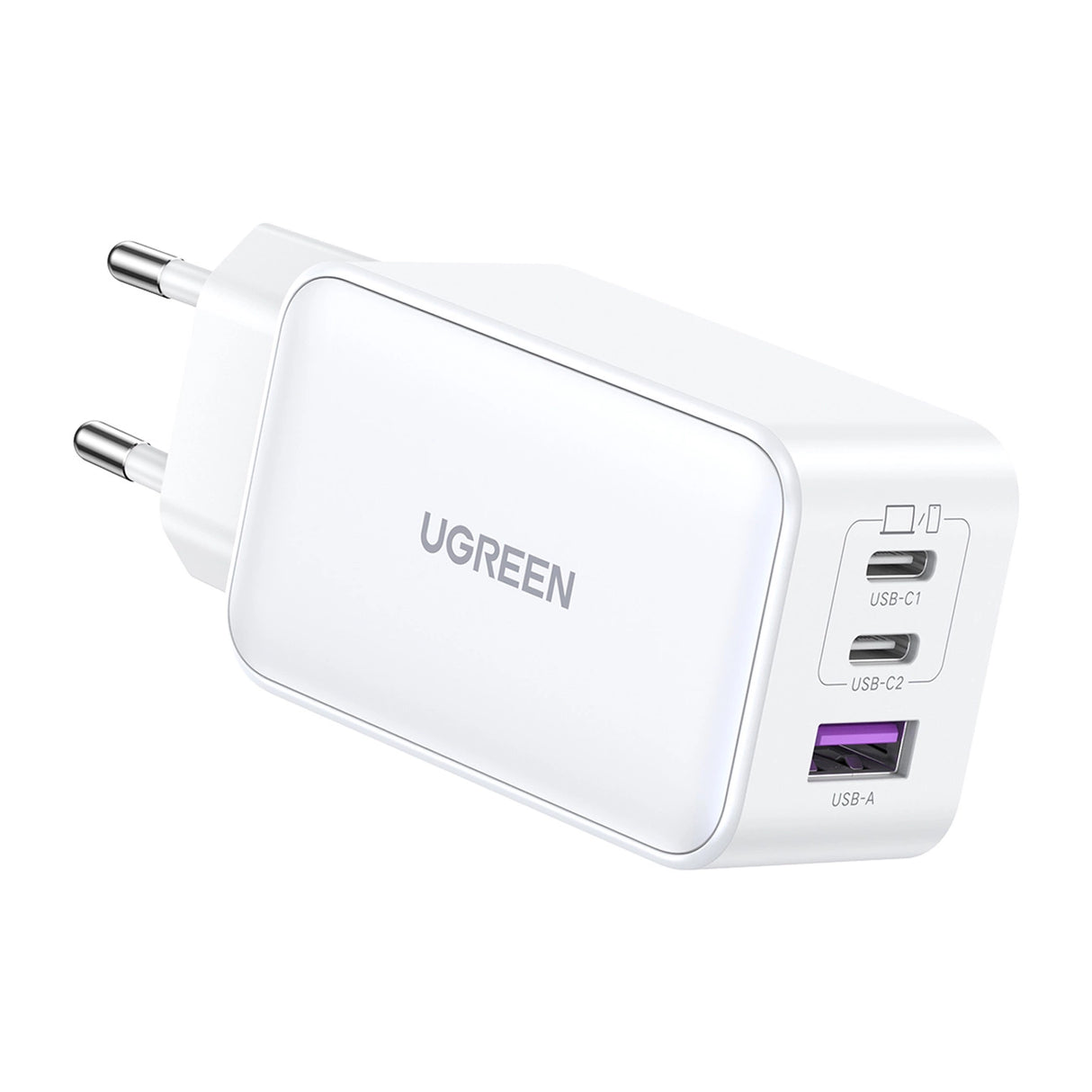 Ugreen CD244 65W USB-A / 2x USB-C GaN hurtigoplader - hvid