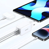 Ugreen CD244 65W USB-A / 2x USB-C GaN hurtigoplader - hvid