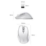 Ugreen MU101 ergonomisk trådløs mus Bluetooth / 2,4 GHz - hvid
