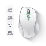 Ugreen MU101 ergonomisk trådløs mus Bluetooth / 2,4 GHz - hvid
