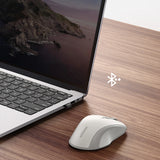 Ugreen MU101 ergonomisk trådløs mus Bluetooth / 2,4 GHz - hvid
