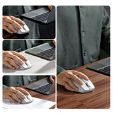 Ugreen MU101 ergonomisk trådløs mus Bluetooth / 2,4 GHz - hvid