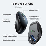 Ugreen MU101 ergonomisk trådløs mus Bluetooth 2,4 GHz - blå