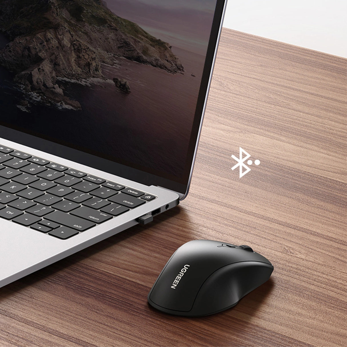 Ugreen MU101 ergonomisk trådløs mus Bluetooth 2,4 GHz - blå