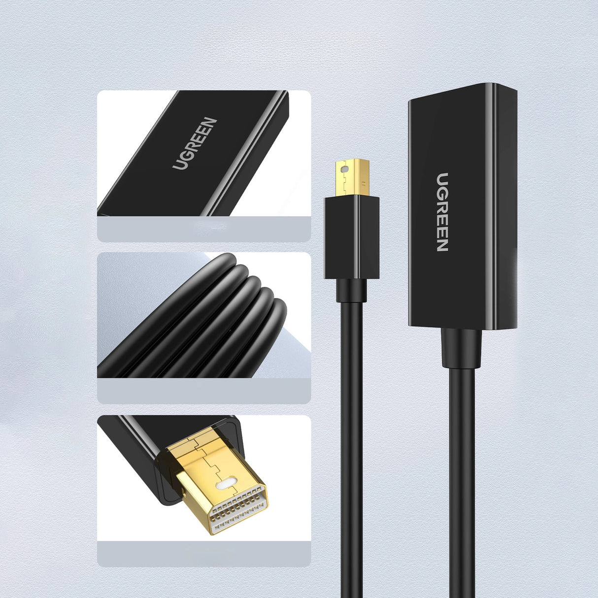 Ugreen MD112 40360 mini DisplayPort (mandlig) / HDMI (kvindelig) 4K 2K 30Hz adapter - sort