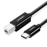 Ugreen US241 USB-C 2.0 - USB-B kabel 1 m - sort