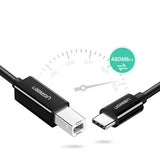 Ugreen US241 USB-C 2.0 - USB-B kabel 1 m - sort